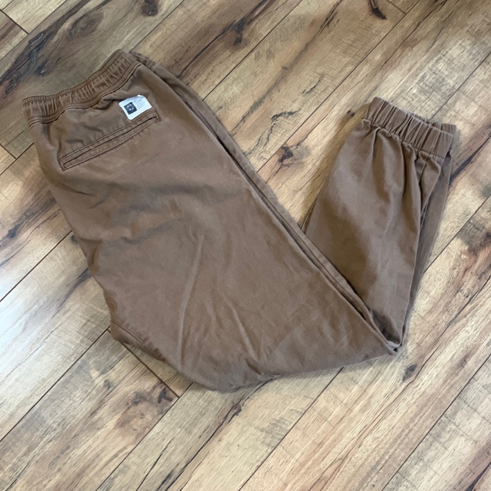 Brown khaki drawstring waisted pants 34